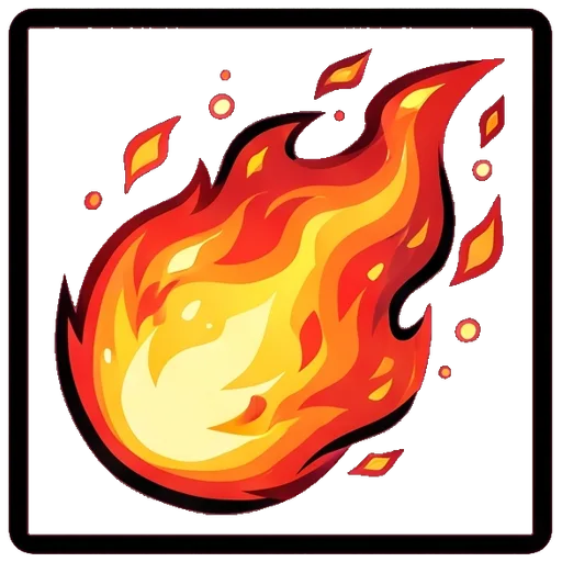 fireball icon, fighting pack