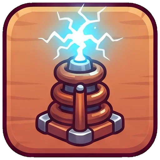 tesla coil icon, tower defense pack
